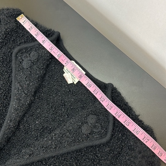 Vtg Susan Bristol Black Mohair Wool Hand Embroidered Cardigan Sweater Jacket S - Picture 13 of 14